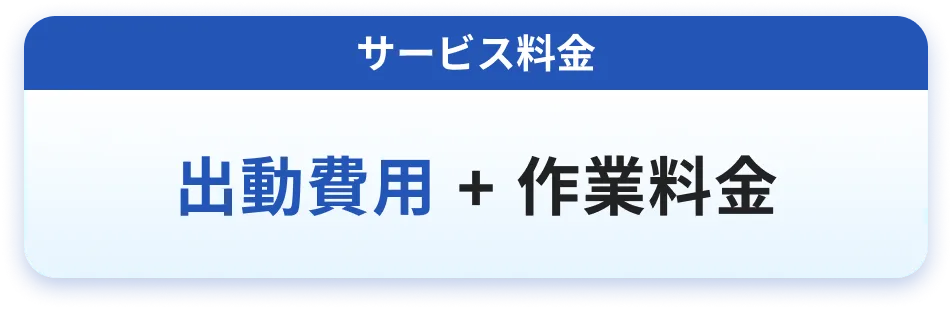 サービス料金出動料金＋作業料金